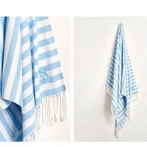 Victoria’s Secret blue and white stripped beach blanket NEW